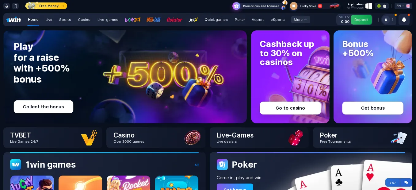 1win online casino Vietnam